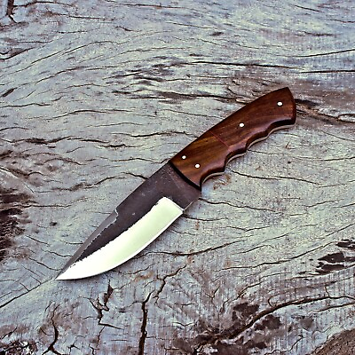 #ad Custom Handmade High Carbon Steel Hunting Knife Fixed Blade With Leather Sheath