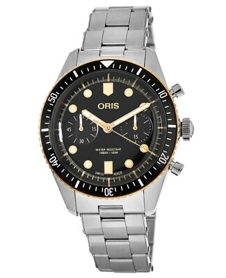#ad New Oris Divers Sixty Five Chronograph Men#x27;s Watch 01 771 7744 4354 07 8 21 18
