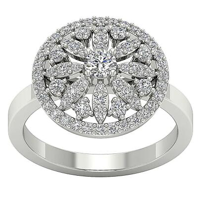 #ad Designer Right Hand Engagement Ring SI1 G 1.15 Ct Natural Diamond 14K White Gold