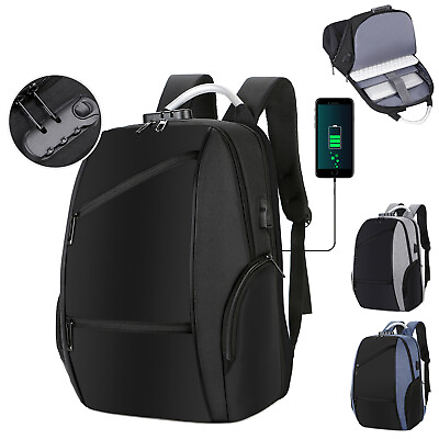 17quot; Anti theft Laptop Backpack Men Travel School Bag with Lock USB Charing Port $20.98