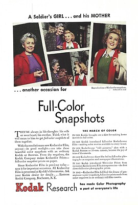#ad 1944 Kodak Research Vintage Color Print Ad Photography Film Camera Photo