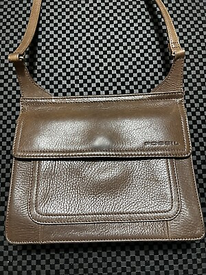 #ad Vintage Fossil Crossbody Bag Shoulder Purse Genuine Leather Brown Womens EUC