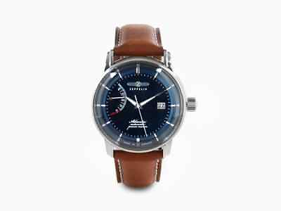 #ad Zeppelin Atlantic Blue Dial Brown Leather Strap Automatic 8462 3 Men#x27;s Watch 50M