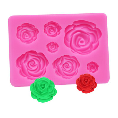 #ad Rose Flower Silicone Mold Cake Decorating Tool Candy Clay Chocolate Fonda