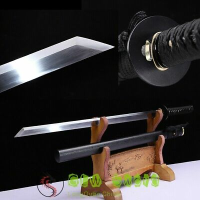 #ad Japanese Ninjia Straight Katanas High Manganese Steel Blade Real Practice Swords