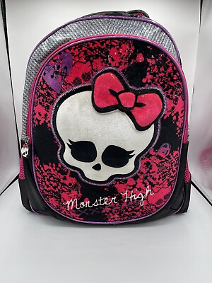 #ad Monster High Deluxe 3D Plush Velvet Large Girls Backpack Girls 16 Inch