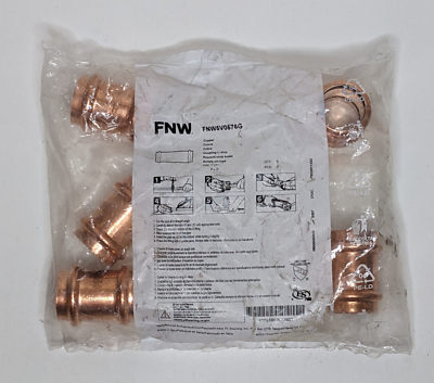 #ad 5X FNW 5V0576G 1quot; Inch Press Copper Coupling Less Stop