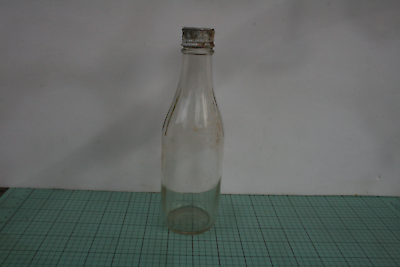 #ad Tall Clear Catsup Ketchup Condiment Bottle With Metal Screw on Lid