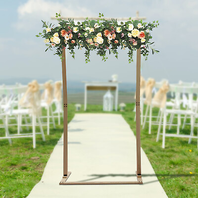#ad 7ft Wooden Wedding Arch Ceremony Wooden Arbor Decor for Parties Garden Backdrop