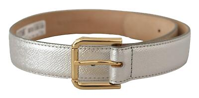 #ad Dolceamp;Gabbana Women Silver Waist Belt Leather Metal Buckle Casual Strap 65cm 26“