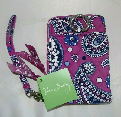 #ad VERA BRADLEY Double ID Wristlet Wallet Boysenberry Purple New with Tag