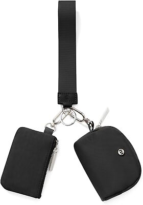 #ad Keychain Wallet Mini Zip Around Wristlet Wallets for Women Detachable Dual P