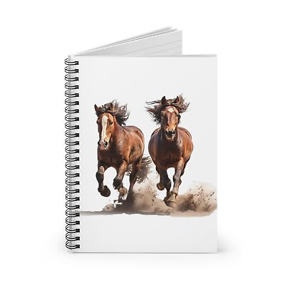 #ad Two Horses Wilderness Spiral Notebook Spiral Ruled Line Mustang Horse