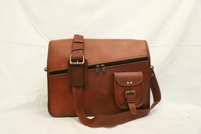 Ohio Leather Vintage Messenger Shoulder Bag Men Satchel Laptop Collage Briefcase $57.19