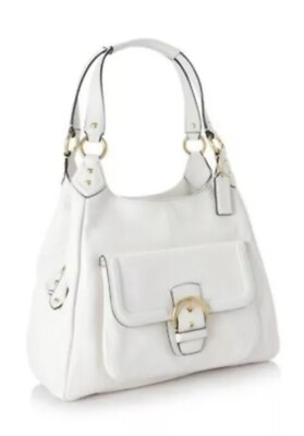 #ad COACH quot;Campbellquot; Ivory Leather Hobo Bag