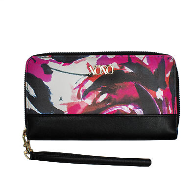 XOXO Women’s Floral Print Saffiano Leather Wallet Purse W Detachable Wristlet