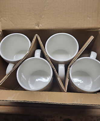 #ad Pfaltzgraff Lido Beach Mugs Coffee Tea Cup Set of 4 Shells Nautical Beachy