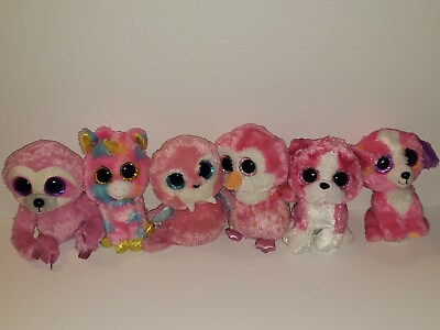 #ad Lot Of 6 Ty Beanie Boos Pink