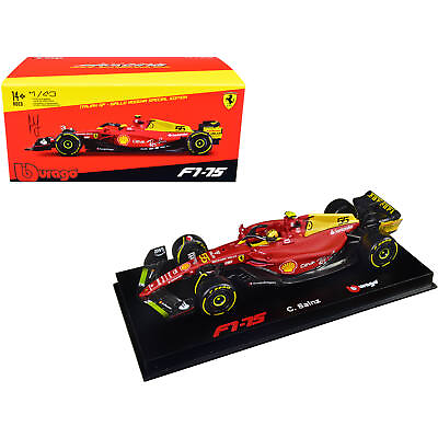 #ad Bburago 1 43 Car with Display Case Ferrari Formula Racing F1 75 #55 Carlos Sainz