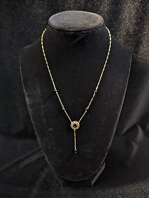 #ad Antique 14k 585 Pure Yellow Gold Necklace With Onyx Accents Peter Brams Designs