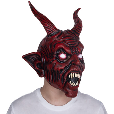 #ad Scary Halloween Devil Mask Demon Prop Satan Diablo Halloween Party Mask