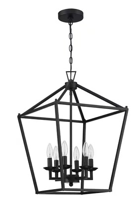 #ad Hukoro Alfa 16 in. 6 Light Geometric Cage Lantern Pendant Light Bin96
