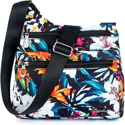 #ad Nylon Multi Pocket Crossbody Purse Bags for Women Travel Shoulder Bag