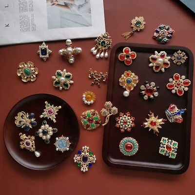 #ad Rhinestone Brooches For Resin Pendant Jewelry Vintage Flower Casual Brooch Pins