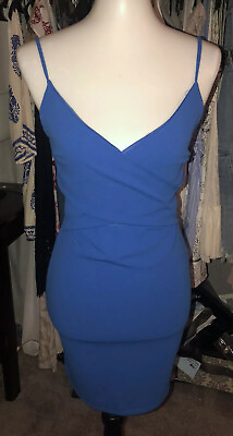 #ad “Blue Blush” Blue Bodycon Dress Medium