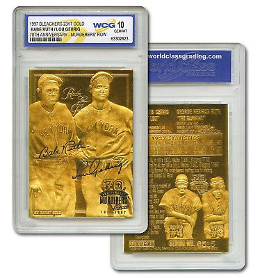 #ad YANKEES MURDERERS#x27; ROW * BABE RUTH LOU GEHRIG * 23KT GOLD CARD GEM MINT 10