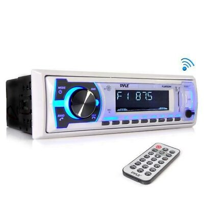 #ad pyle PLMRB29W Pyle Marine Bluetooth Stereo Radio Music Streaming White