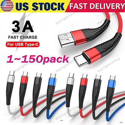 #ad USB C Type C Charger Cable Lot Fast Charging for Samsung S23 S20 S21 S22 Cord