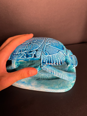 #ad Marvelous Egyptian Scarab made of turquoise stone with ceramic touch