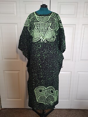 #ad #ad Adire Tie and Dye Women#x27;s Summer Danshiki Long Gown dress Agbada size L XL