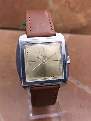 #ad Vintage Rare Watch Luch 2209 Square USSR Mechanical