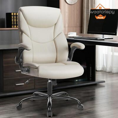 #ad Desk Chair Leather Chair with ArmrestsAdjustable Swivel Rolling Chair Wheels