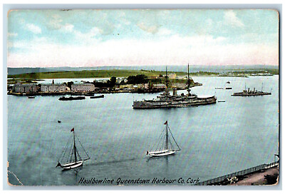 #ad Cork Ireland Postcard Haulbowline Queenstown Harbour Co. c1910 Unposted