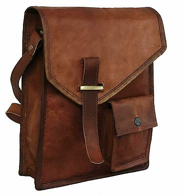 #ad Men#x27;s Rustic Genuine Leather Messenger Shoulder Bag Small Cross Body Satchel