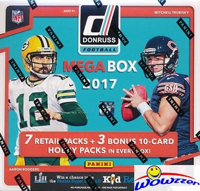 #ad 2017 Donruss Football EXCLUSIVE Factory Sealed 10 Pack MEGA Box w 3 HOBBY PACKS