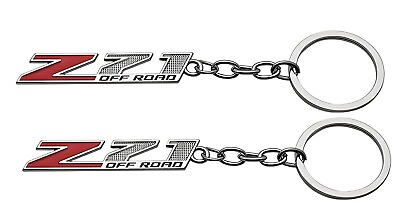 #ad 2Pc Z71 Off Road Keychain Emblem Chrome Finish Car Key Chain Key Ring for Z71