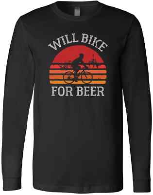 #ad Will Bike For Beer Cycling Road Bike Funny Biker Dad Retro Vintage T Shirt