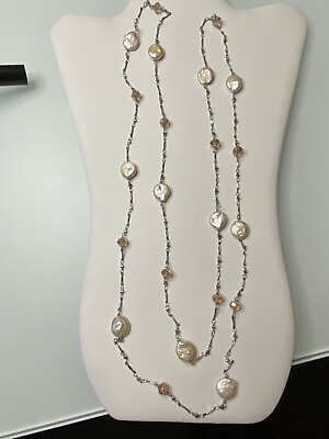 #ad Vintage Pearls amp; Crystal Necklace
