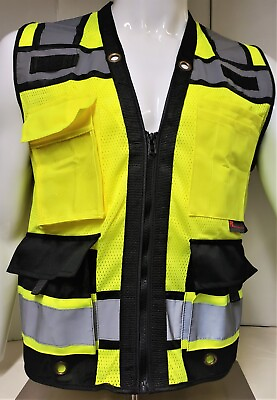 #ad FX SAFETY VEST Class 2 High Visibility Reflective Yellow Safety Vest