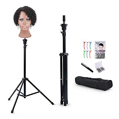 #ad Klvied Reinforced Wig Stand Tripod Mannequin Head Stand Adjustable Wig Head S...