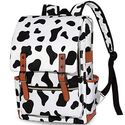 #ad Cow Print School Backpack for Girls 15.6 Laptop Backpacks College School Bag
