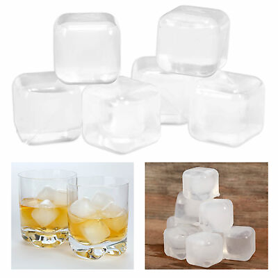 #ad 30 Pc Kikkerland Reusable Ice Cubes Plastic Refreezable Cold Drinks Bar Parties