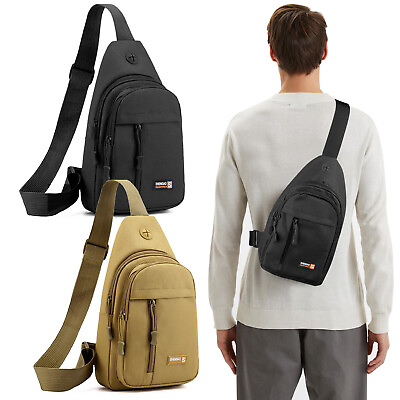#ad Men Backpack Tactical Sling Bag Chest Shoulder Fanny Pack Crossbody Sports Gift