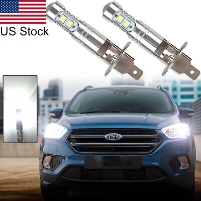 #ad 2Pcs H1 White 6000K LED High Low Beam Headlight Bulbs For Ford Escape Fiesta Etc