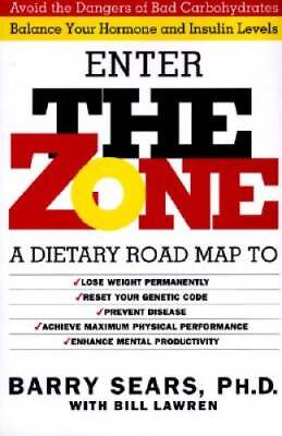 #ad Enter The Zone: A Dietary Road map Hardcover By Barry Sears GOOD