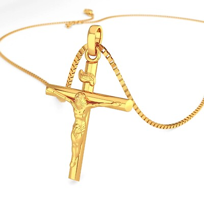 #ad 22 K Holy Cross Gold Pendant